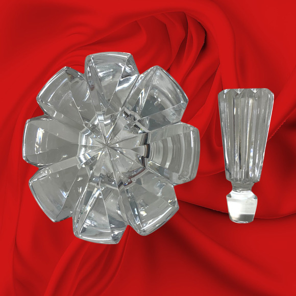 Vintage Mikasa Clear Crystal Perfume Bottle 5" Stopper Mint Condition Sticker - Picture 5 of 7